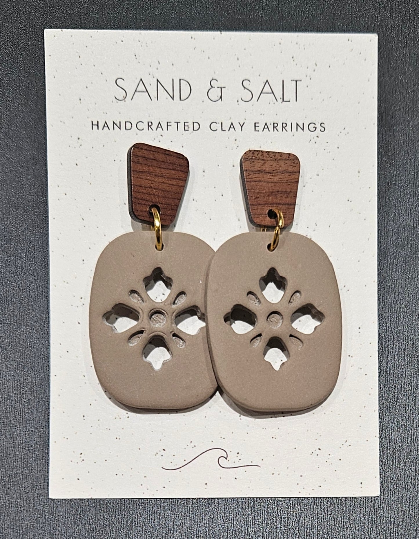 Sand and Salt Earrings - Elena, Birch wood