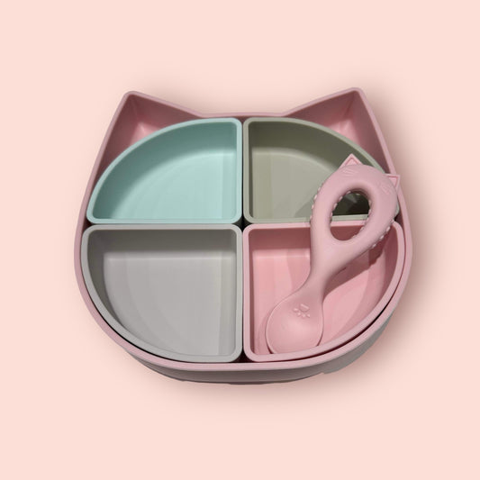 Silicone Cat Divider Plate-Pink